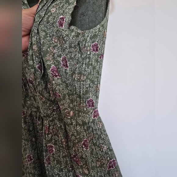 100% Silk Nordstrom Pink and Green Pleated Midi Sundress ideal for summer - Picture 8 of 11